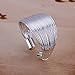 Fashion Women Noble Jewelry 925 Silver Ring Set in Many Hoops Open Free Yards