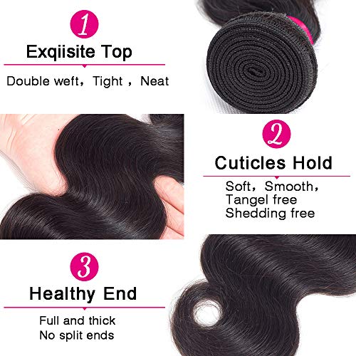 VRVOGUE-Brazilian-Body-Wave-20-22-24-Human-Hair-Bundle-with-18-Clsoure-Lace-4x4-Free-Part-Natural-Black-330gLot-130-Density-100-Unprocessed-Brazilian-Virgin-Human-Weave-Hair-Bundles