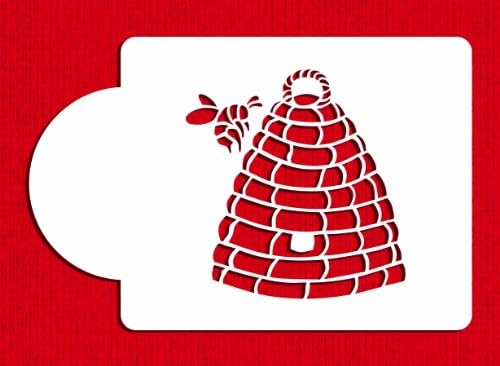 Designer Stencils Bee Skep Cake Stencil, Beige/semi-transparent
