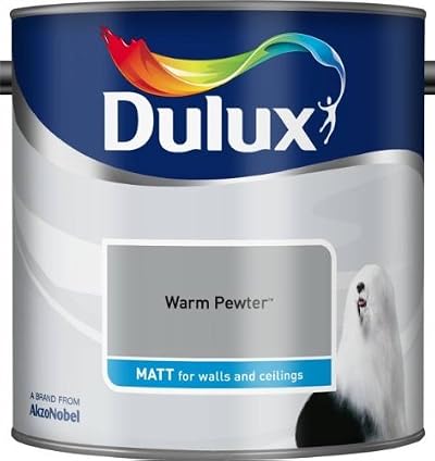 Dulux Matt Warm Pewter Emulsion Paint 2.5L Walls Ceilings Non-Reflective Finish