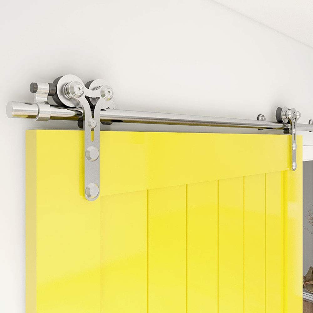 Sliding Barn Door Hardware Kit 6FT (1.83M) for Single Wood Door Stainless Steel Sliding Door Track WOLFBIRD - Y Style