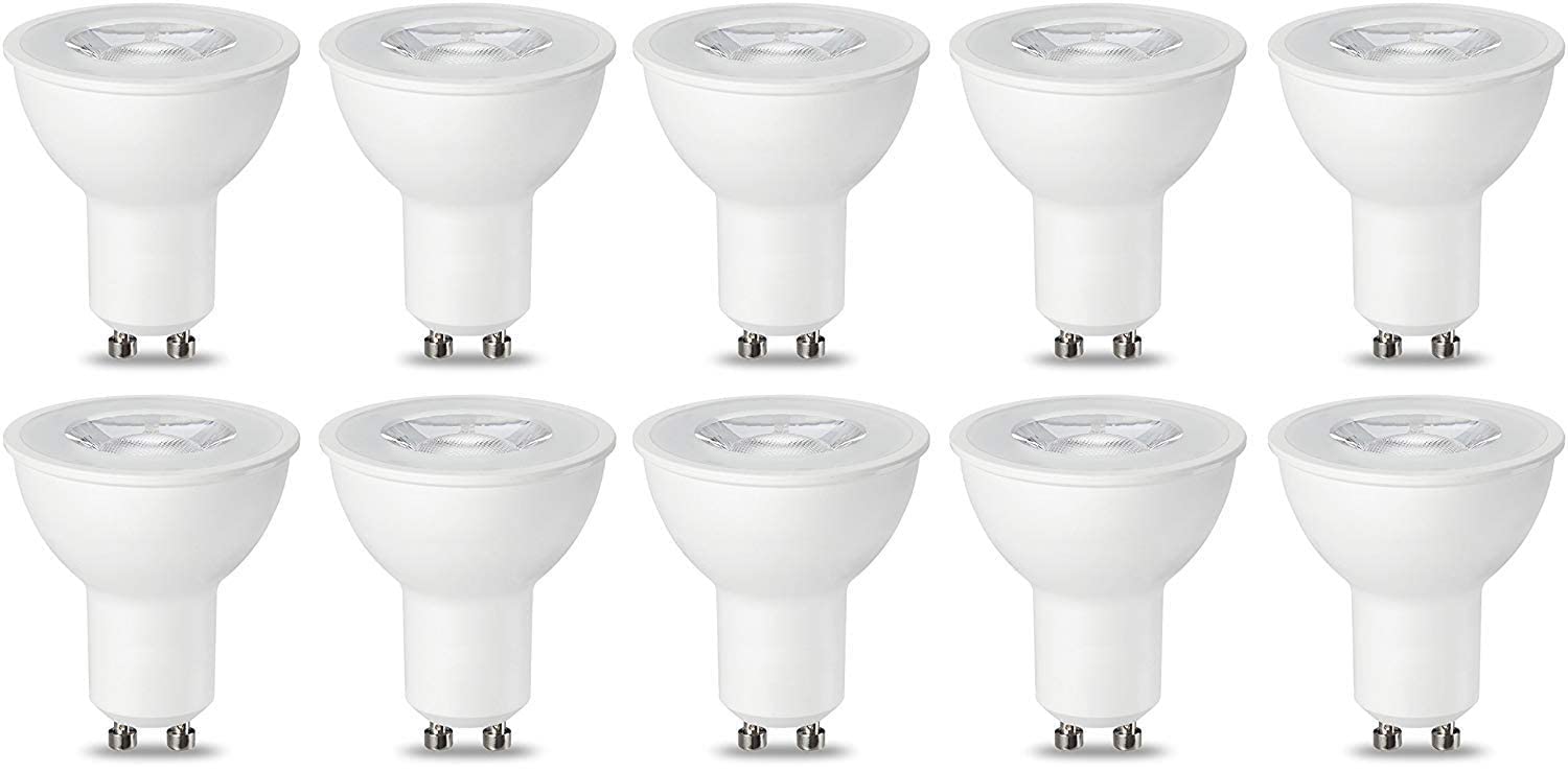 Amazon Basics LED GU10 Spotlight Bulb, 5.5W (Equivalent to 50W), Warm White, Dimmable- Pack of 10 — image 1