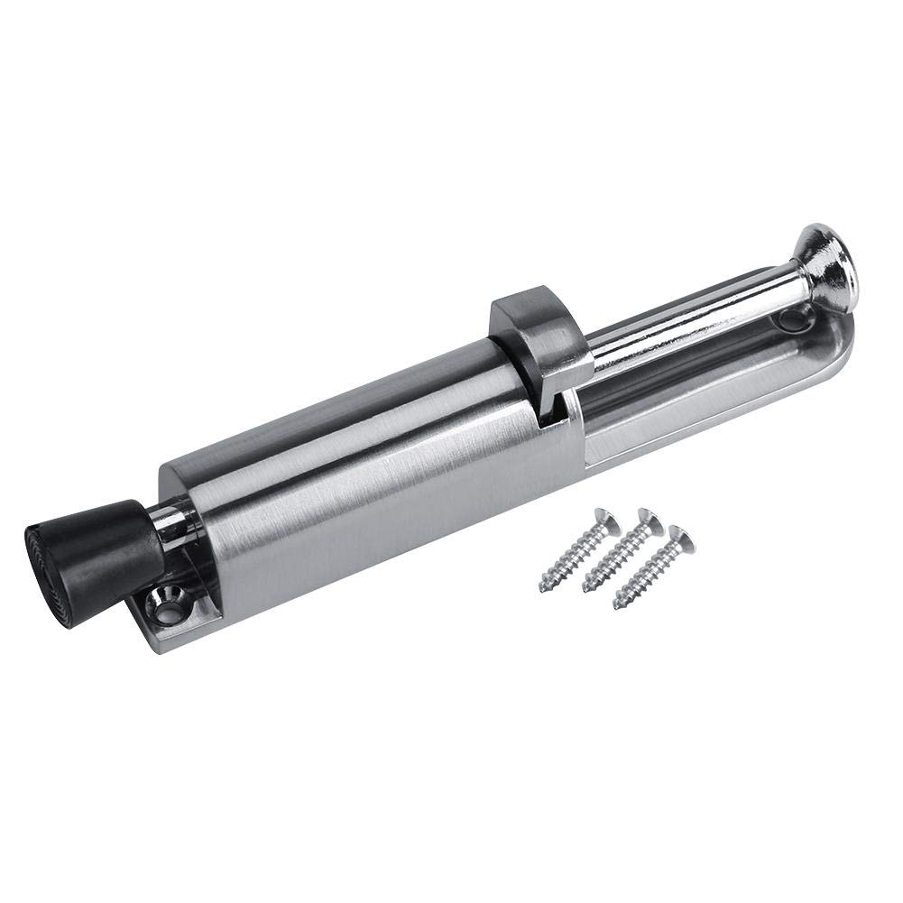 Heavy Duty Door Holder Zinc Alloy Step On/Off Door Stopper Soft Rubber Foot Spring Loaded Easily Step-On Door Stopper (Silver)