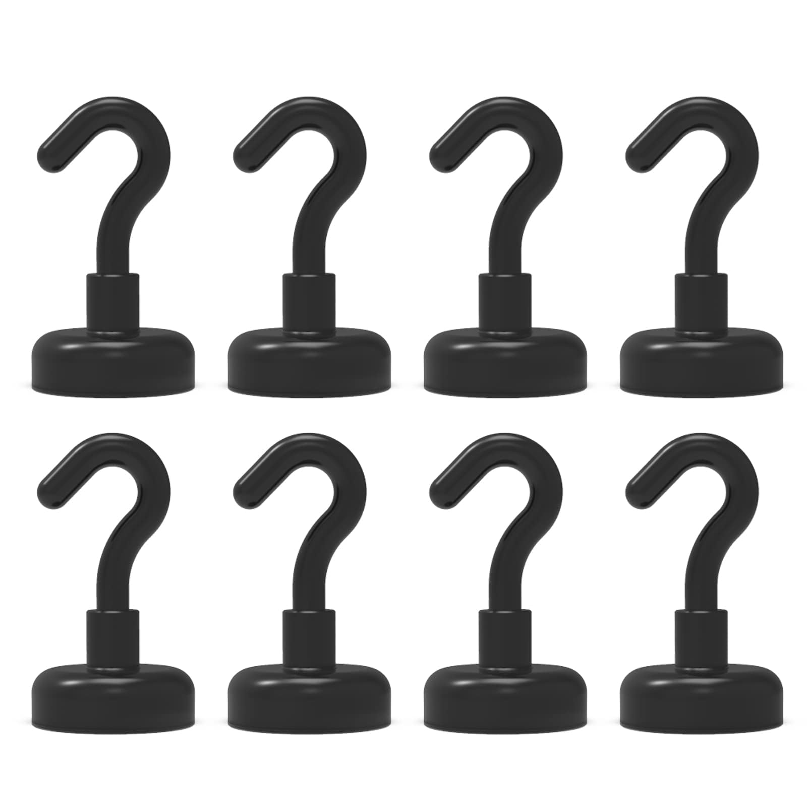THCMagorilla THCMAG Magnetic Hooks with Super Strong Neodymium Rare Earth Magnet for BBQ,Grill, Keys, Cruise, Curtain Rod, Fridge, Indoor Outdoor, Cruise Ship Accessories, Pack of 8,Black