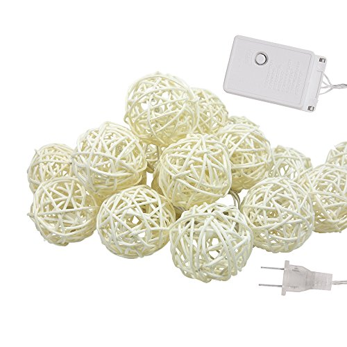 AC110/220V 4M 20LED LED Rattan Ball String Lights,Party Lights,Fairy Lights,Wedding Lights,Christmas Lights,Home Decoration Lights Lights for Indoor/Outdoor(White)