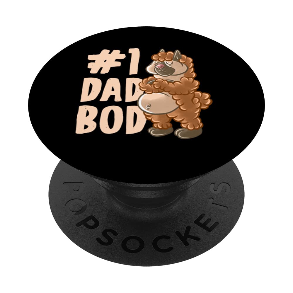 Llama Alpaca Dad Best Dad Bod Daddy Papa Father's Day PopSockets Swappable PopGrip