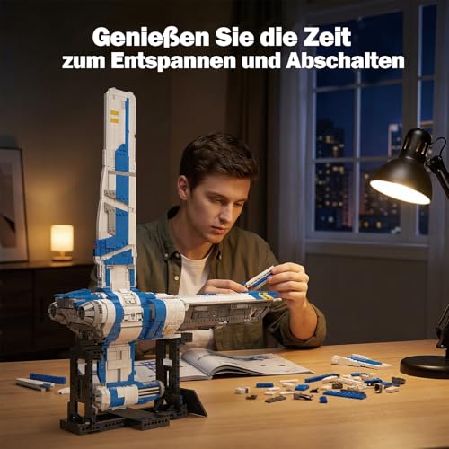Xenobild Space Wars Spaceship Building Blocks Set for Adults Men | 3006 pieces, rotating back fin, aeroplane model, gift collection, BWR101