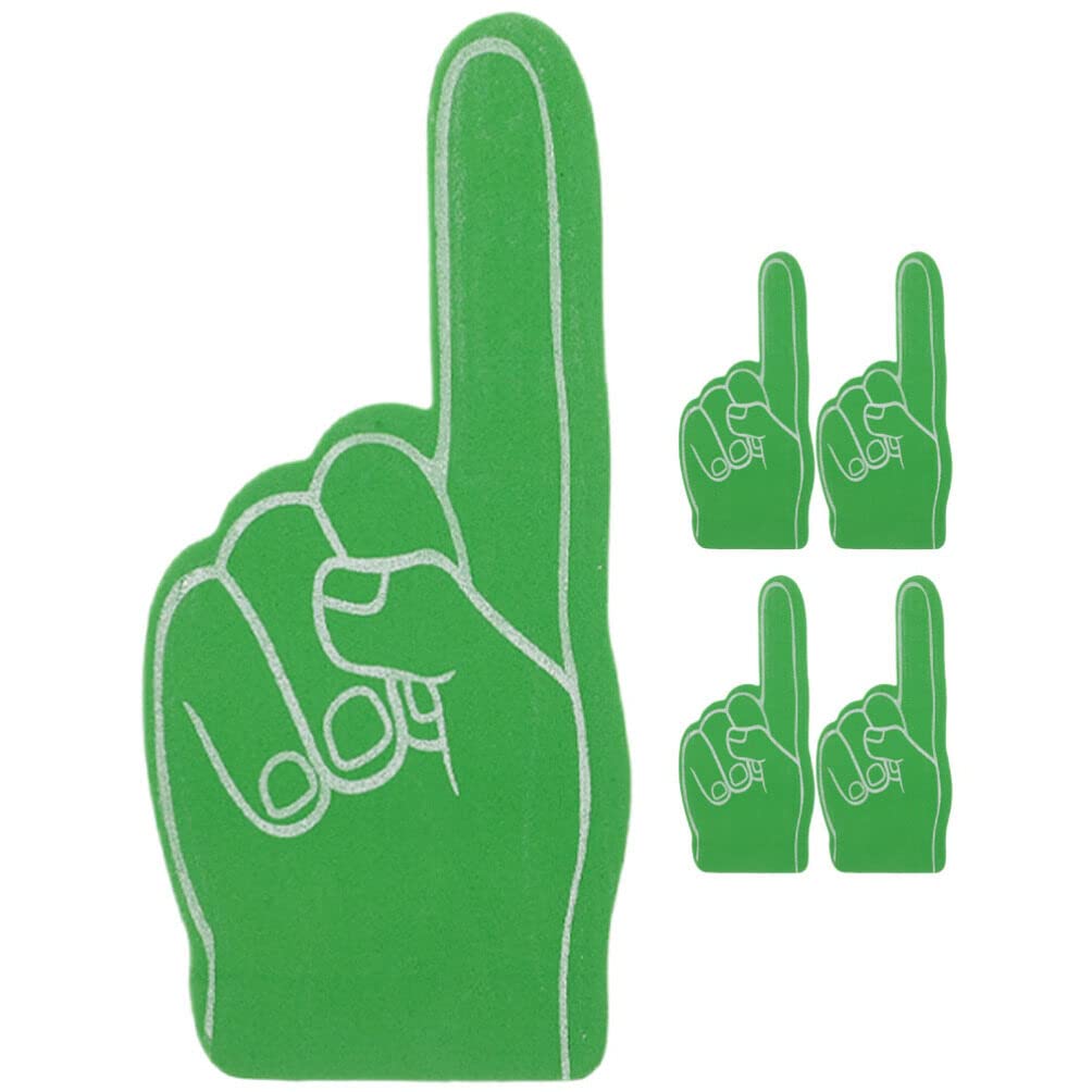BESPORTBLE Eva Foam Fingers 5pcs Giant Green for Cheerleading Wrestling Football Games