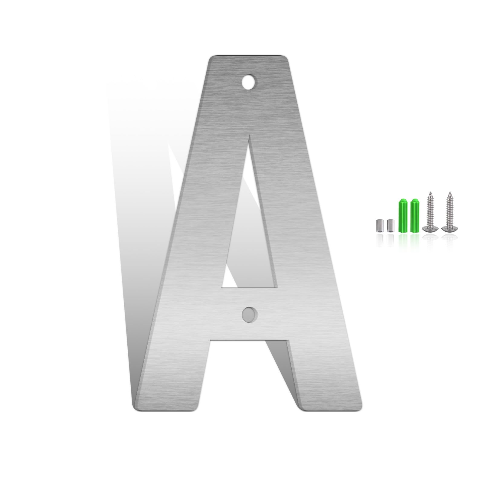 Photo 1 of 3" 4" 5" 6" 8" Stainless Steel Metal Floating Address Numbers, Silver Metal House Letters, 304 Stainless Steel House Address Letters and Numbers, Modern Door Number for Home Hotel Office (3 Inch A)