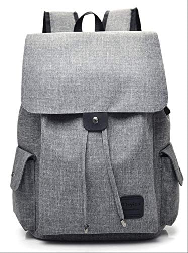 fhdc Backpack Fashion Unisex Computer Backpack with USB Charging Casual Travel Bag Water-Proof Shoulder Bag Large Capacity Tote Grey