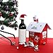 ONEYIM 10pcs Mini Santa Hat Wine Bottles Cover Home Christmas Decor
