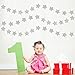52 Feet Star Paper Garland Whaline Bunting Banner Hanging Decoration for Wedding Holiday Party Birthday, 2.75 Inches (Silver)