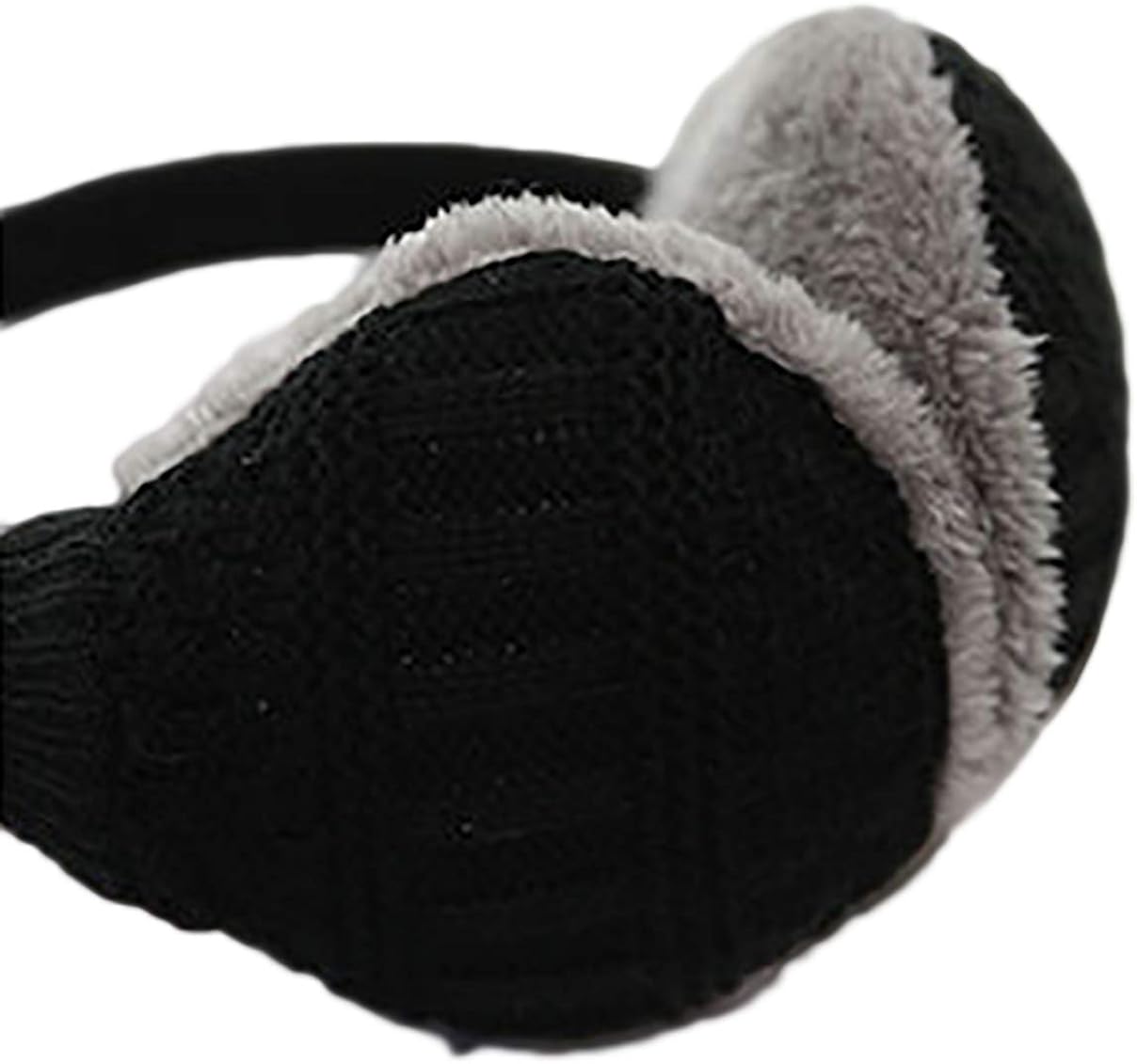 Knolee Unisex Knitting EarMuffs Faux Furry Earwarmer Winter Outdoor EarMuffs, Black at  Women’s Clothing store