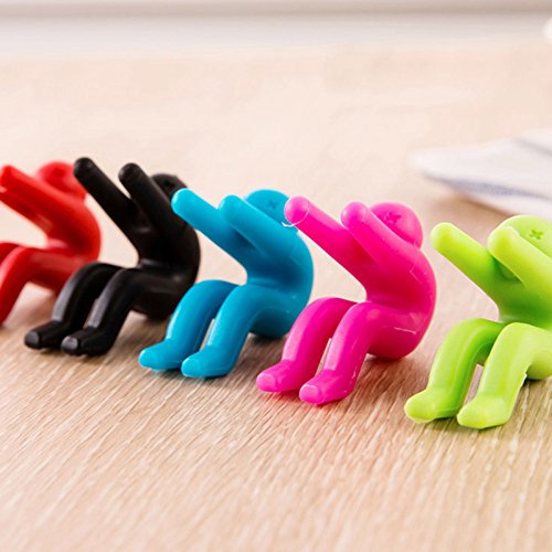 LILACORP Small People Shaped Lid Insert Color Rubber Inserts Useful Convenient Phone Chopsticks Rests Cookware Kitchen Tools - Thumbnail 4