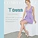 MIYA Women's Control Top 10 Den All Sheer Toe silk stockings Tights Panty Hose