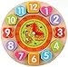 Education Wooden Shape Color Sorting Clock - Teaching Time Number Blocks Puzzle Stacking Sorter Jigsaw Montessori Early Learning Educational Toy for 1 2 3 Year Old Toddler Baby Toys Kids Toy