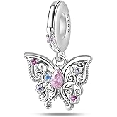 LNQOBU 925 Sterling Silver Charms for Bracelets Necklaces,5A Cubic Zirconias Evil Eye Dangle Beads Charms Jewelry Gift for Women (With one Spacer Beads Charms)