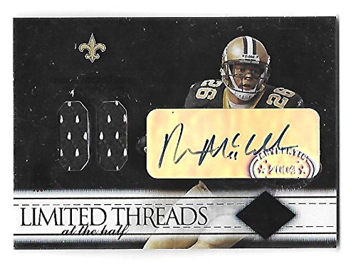 DEUCE McALLISTER 2004 Leaf Limited Threads at the Half patch auto /50 Saints