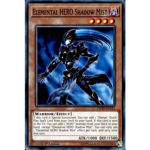 LEHD-ENA15 1st Ed Elemental HERO Shadow Mist Common Card Legendary Hero Decks Yu-Gi-Oh Single Card