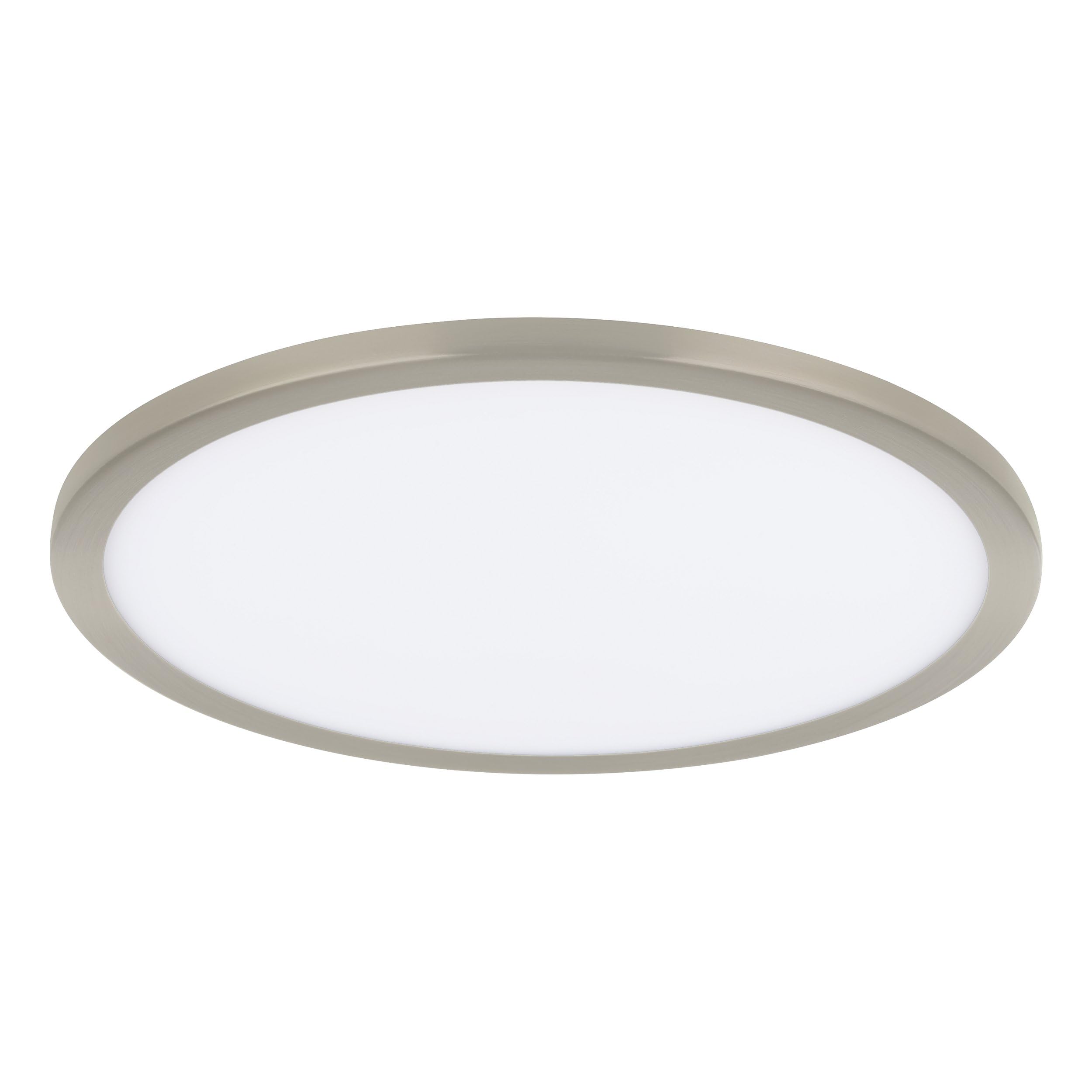 Eglo Recessed spot Light for Ceiling Fueva Flex, Ø 8.9 inches, alumimium LED Downlight with a Plastic Luminous Surface, Flat Spotlight in Nickel-matt, Shallow Installation Depth 1 inch, Warm White