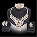 EVERRICH Crystals Bridal Flower Circle Tear Drop Rose Gold Plated Earring Necklace Wedding Engagement Jewelry Sets,4 Pairs