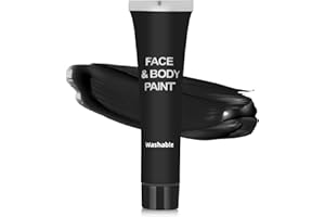 JS2U ZW Halloween Black Face Body Paint,Clown Black Makeup Tube,Washable Black Face Paint For Halloween SFX Skull Joker Zombie Vampire Skeleton Goth Cosplay Makeup
