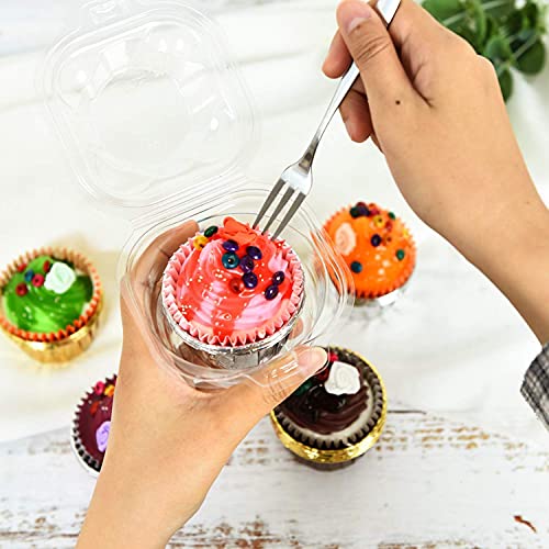Vumdua Individual Cupcake Containers 100 Packs Plastic Clear Cupcake