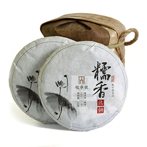 500g (17.6 Oz) 2016 Year Supreme Yunnan Sticky Glutinous Rice Flavor puer Pu'er Puerh Ripe Tea Cake