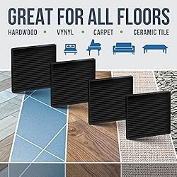 CasterMaster Non Slip Furniture Pads - 4x4 Black