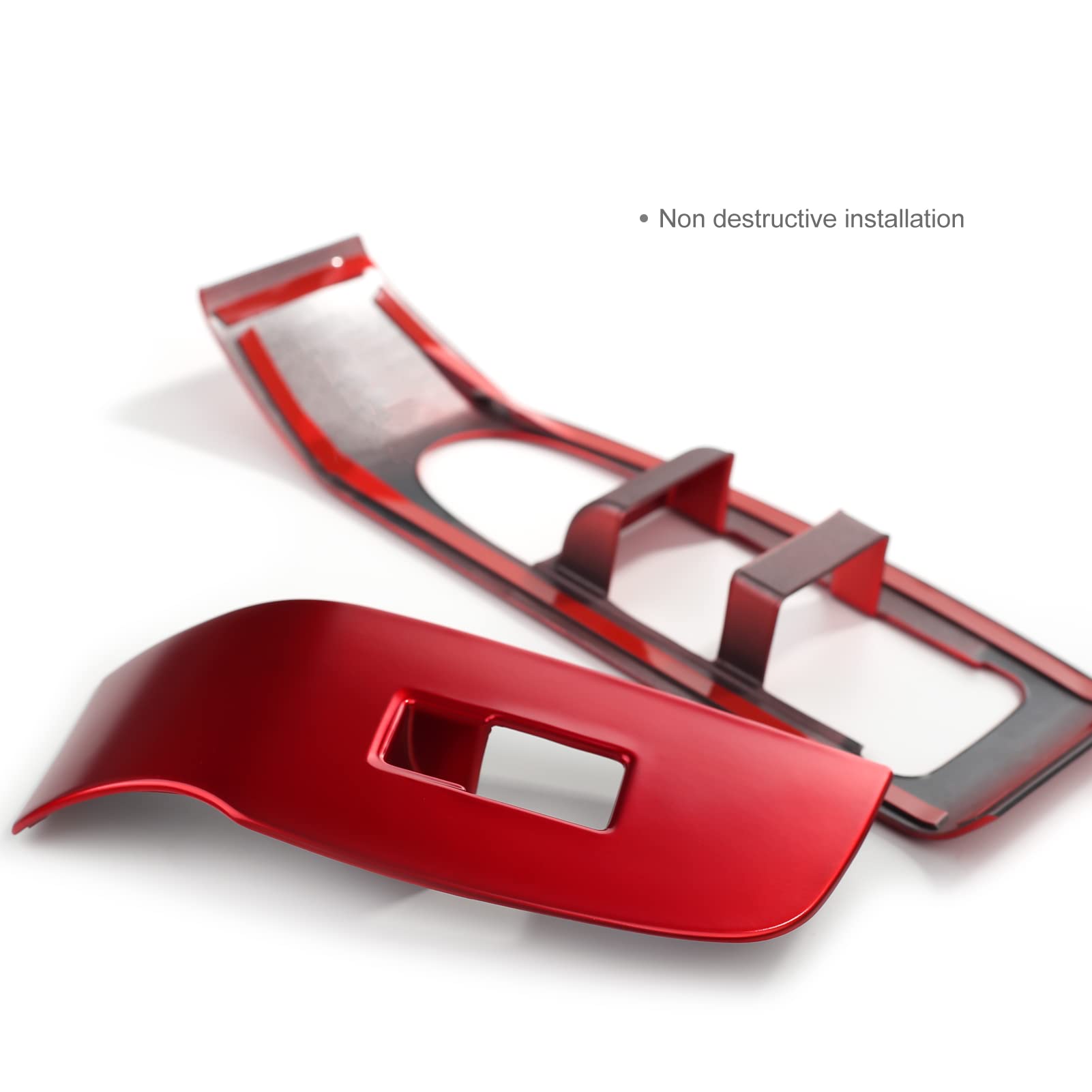 Compatible with Mazda 3 CX-30 2025 2024 2023 2022 2021 2020 Accessories Sporty Car Center Console Armrest Window Lift Down Control Panel Door Lock Switch Cover Trim -Red