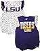 LSU Tigers GIRLS 2pc Creeper Bodysuit Dots Set Infant baby
