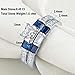 Wuziwen Engagement Wedding Rings Set for Women Created Blue Sapphire Cz Sterling Silver Size 5-10
