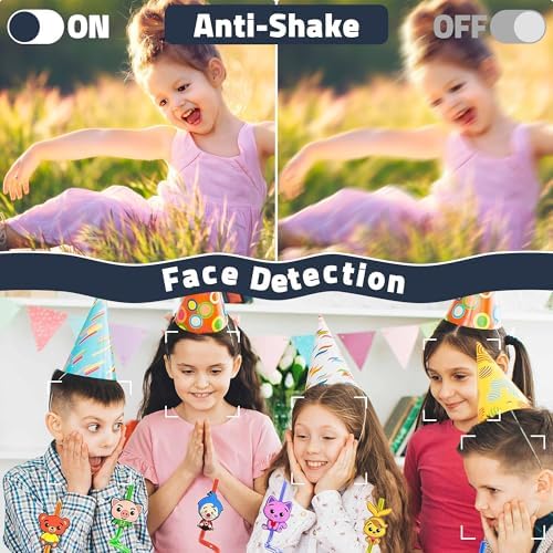 Fotocamera Digitale, HD 1080P con Scheda di Memoria da 32 GB, Fotocamera da 48 Megapixel, LCD da 2,4 Pollici con Zoom Digitale 16x per Ragazze, Adolescenti, Ragazzi e Principianti (Nero)