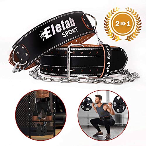image for Elevtab Weight Lifting Dip Belt, 2 in 1 Workout Belt, 4