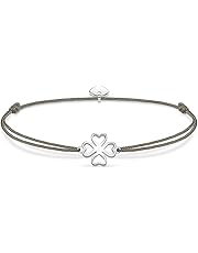 THOMAS SABO Damen Armband Little Secret Kleeblatt Kleeblatt Little Secret 925er Sterlingsilber, Nylon LS017-173-5