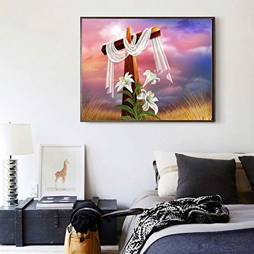 5D Diamond Painting Mosaic Making 5D DIY Full Drill Diamond Painting Cross Countryside Cross Stitch Embroider - Thumbnail 5