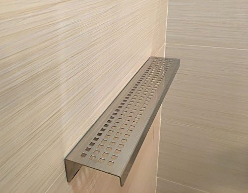 SereneDrains Stainless Steel Rectangular Bathroom Shelf Traditional Square 12” Wall Mount Shower Shelf for Bathroom Kitchen Hardware Included