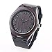 Bamboo Wooden Watch, Wristwatches Gift Cowhide Leather Strap Japanese Quartz Movement Watches with Gift Case (Grey)