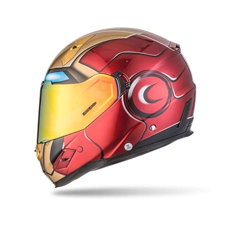 LOLIVEVE Full Face Motorradhelm von Nenki Street Bike mit Double Anti-UV Double