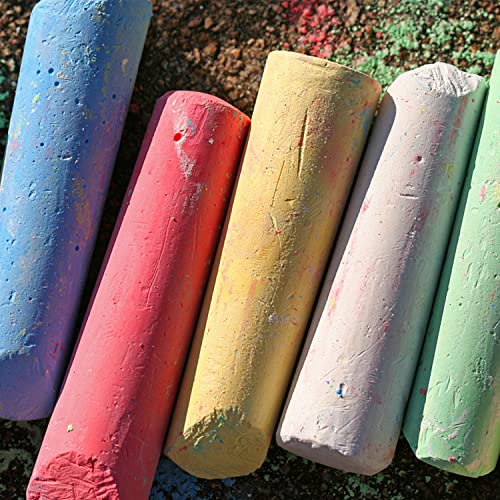 Sidewalk Chalk Set, Keebor 52 Pcs 8 Colors Jumbo Chalks Bulk with