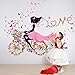 55 x 28 Inch DIY Butterfly Flower Wall Sticker for Kids Rooms Wall Decal Bicycle Love Girls Poster Stickers Mural Home Decoration Living Room Decor adesivo de Parede