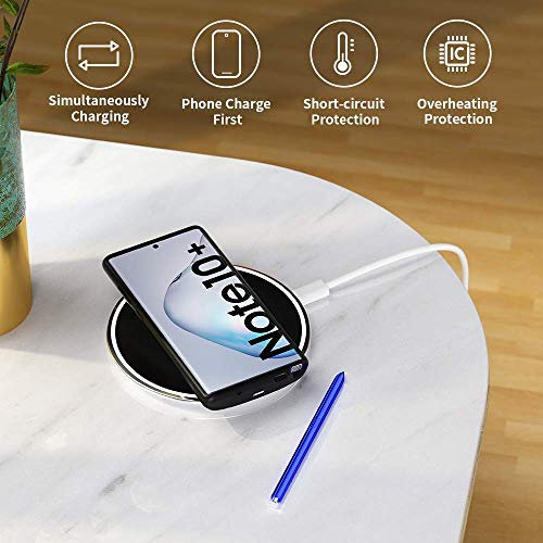 NEWDERY Galaxy Note 10 Plus Battery Case, Built-in 6000mAh Qi Wireless Charging Receiver Mode, Extended Backup Charger Case for Samsung Galaxy Note 10 + 5G