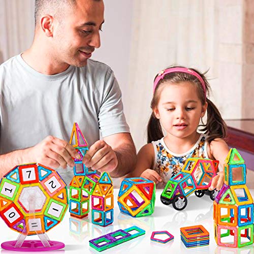 NextX Magnetic Blocks, 100 PCS Magnetic Tiles Building Blocks STEM Educational Building Toy Set