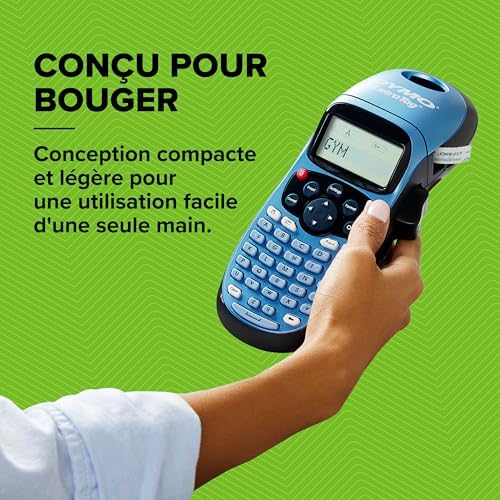 LetraTag LT-100H étiqueteuse portative | Imprimante d'étiquettes Autocollant Thermique sans Encre | avec Clavier ABC