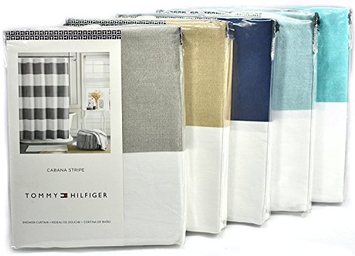 Durable Modeling Tommy Hilfiger Cotton Shower Curtain Wide Stripes