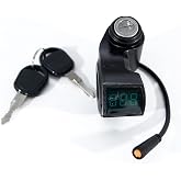 NANROBOT Scooter LED LCD Digital Display Voltmeter and Ignition Lock with Key