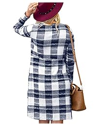 Eshavee - Mini vestido de manga larga para mujer con bloque de color liso