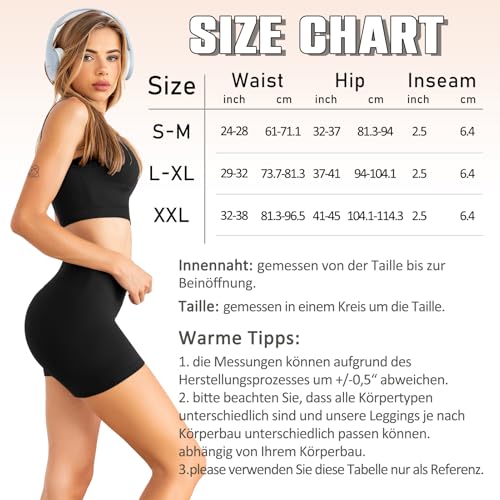 Leafigure 2 Pack Cycling Shorts for Women High Waist Opaque Shorts Summer Shorts Leggings for Gym Fitness Yoga