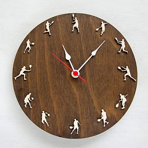 Tennis wood clock 10"