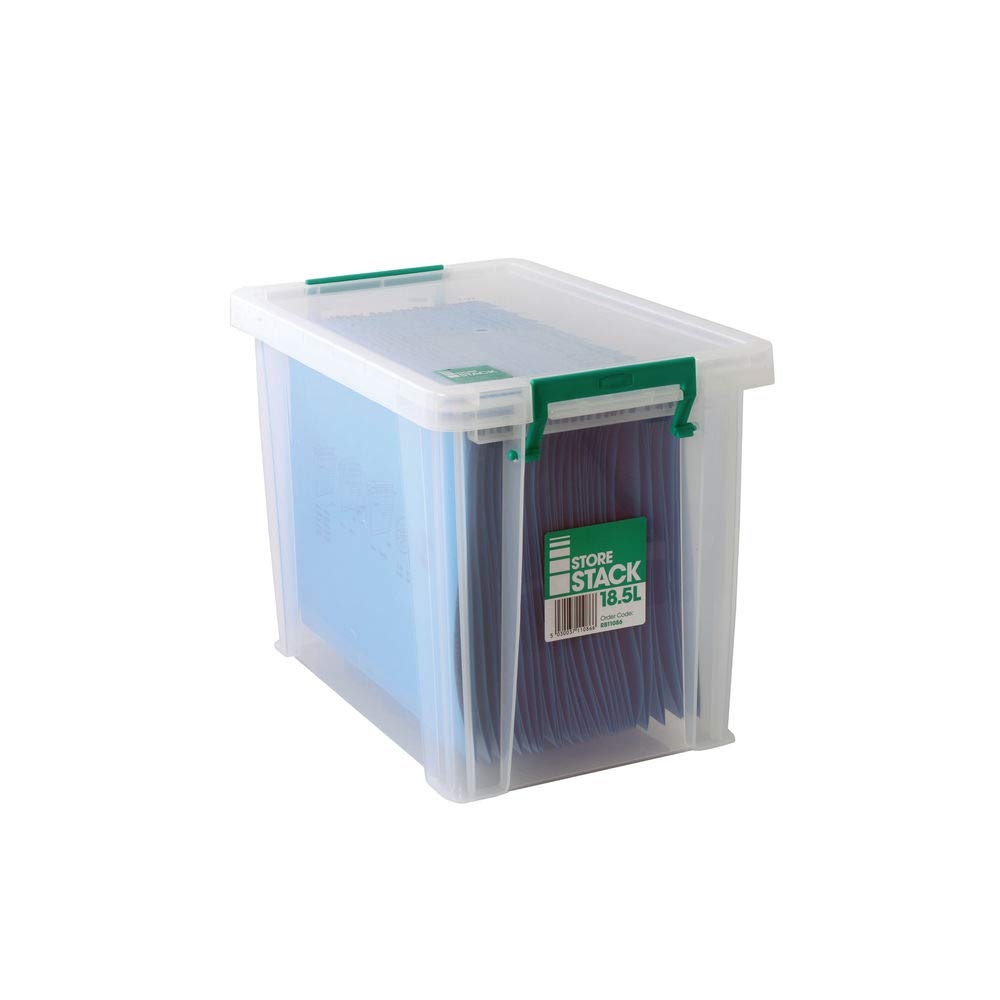StoreStack 18.5 Litre Storage Box W400 x D260 x H290 mm Clear RB11086, 38.99 cm x 28.7 cm x 24.99 cm